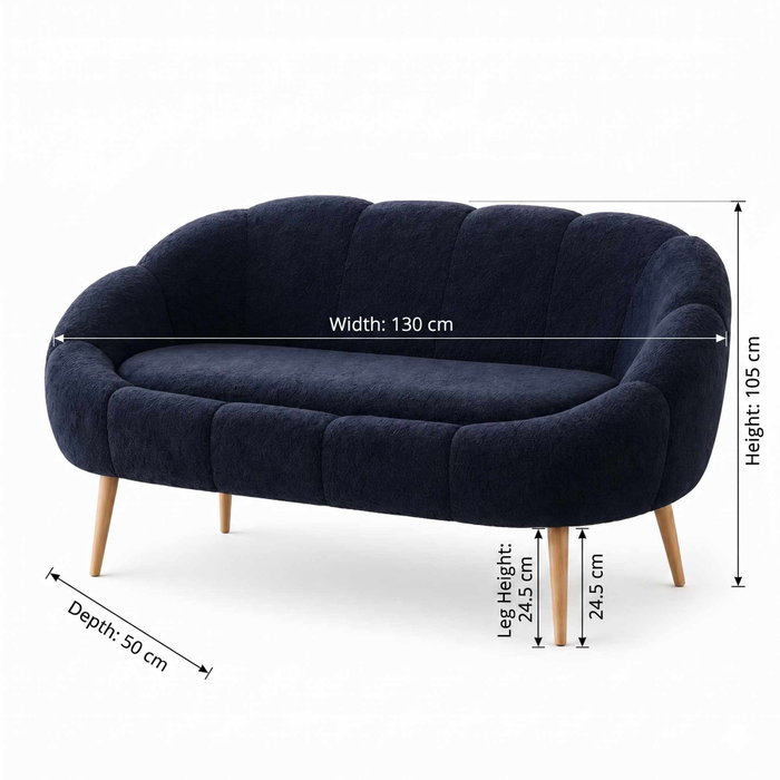 Atelier Del Sofa Lida - Sofá de 2 plazas Antracita